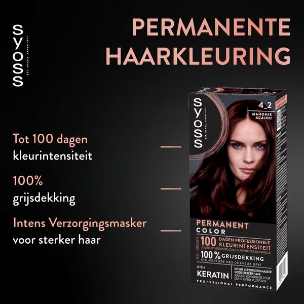 Syoss Salonplex 4-2 Mahogany permanentā matu krāsa