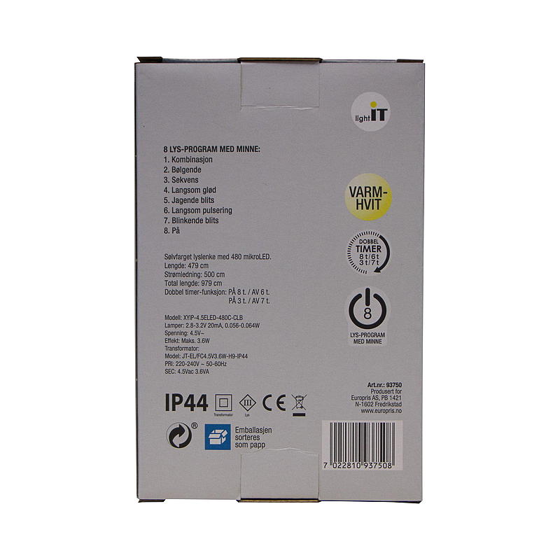 Hjem Lyskæde 480 LED Varm hvid, Perle