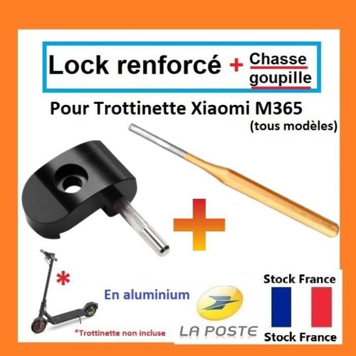 Serratura rinforzata + punzone per monopattino elettrico Xiaomi M365 - Strumento di bloccaggio Xiaomi M365 - Punzone per Xiaomi M365