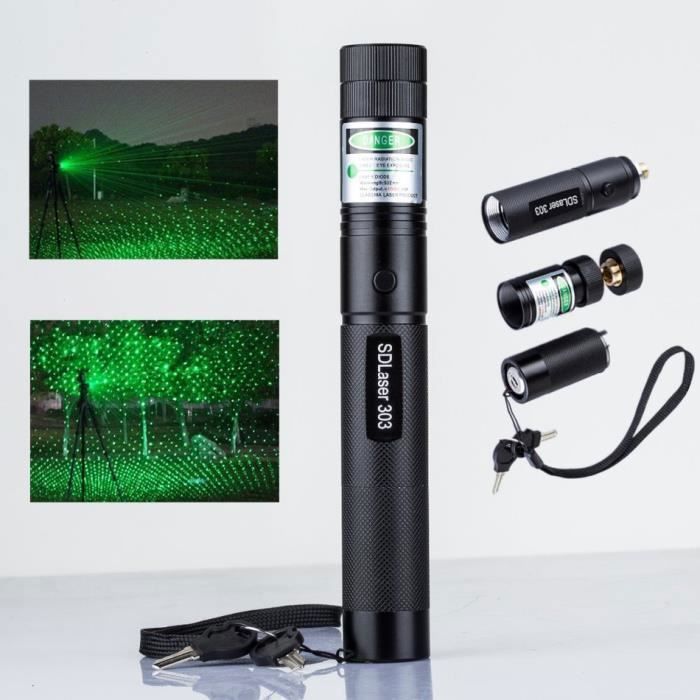Pointeur Laser - Vert - 303 - 5 mW - 4000 mAH - Rechargeable avec Chargeur