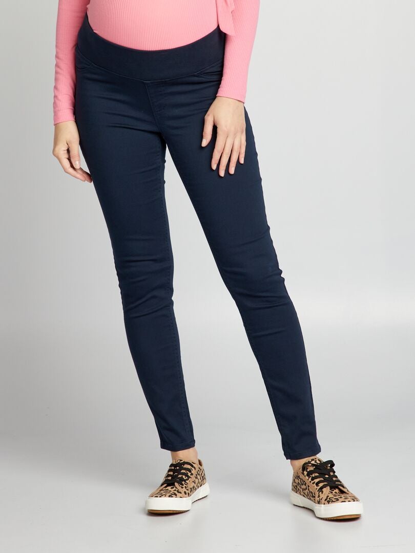 Stretch gebreide broek zoals jeggings - blauw