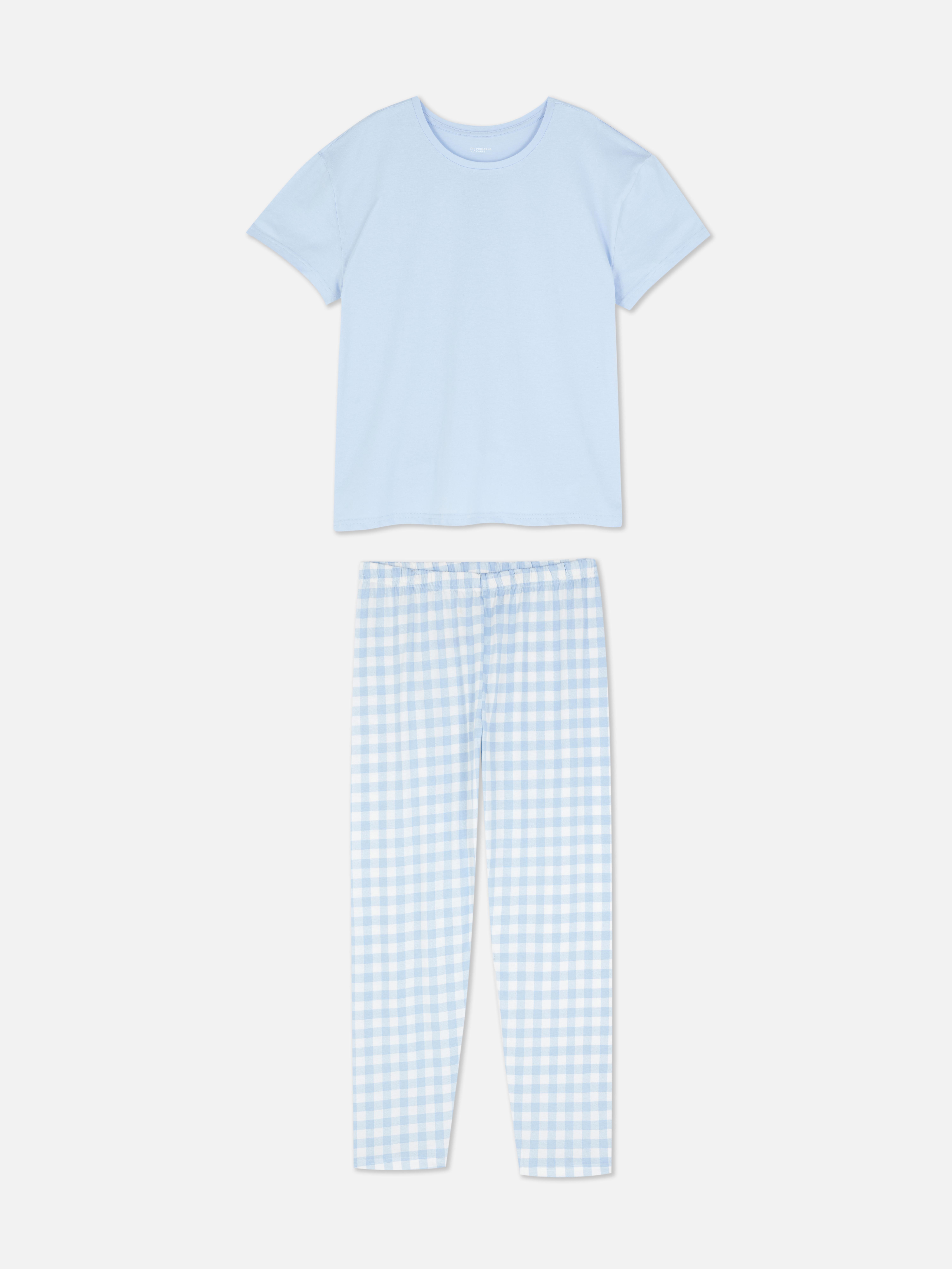 Kurzärmeliges Pyjama-Set: Ein kurzärmeliges T-Shirt und eine passende Hose mit elastischem Bund