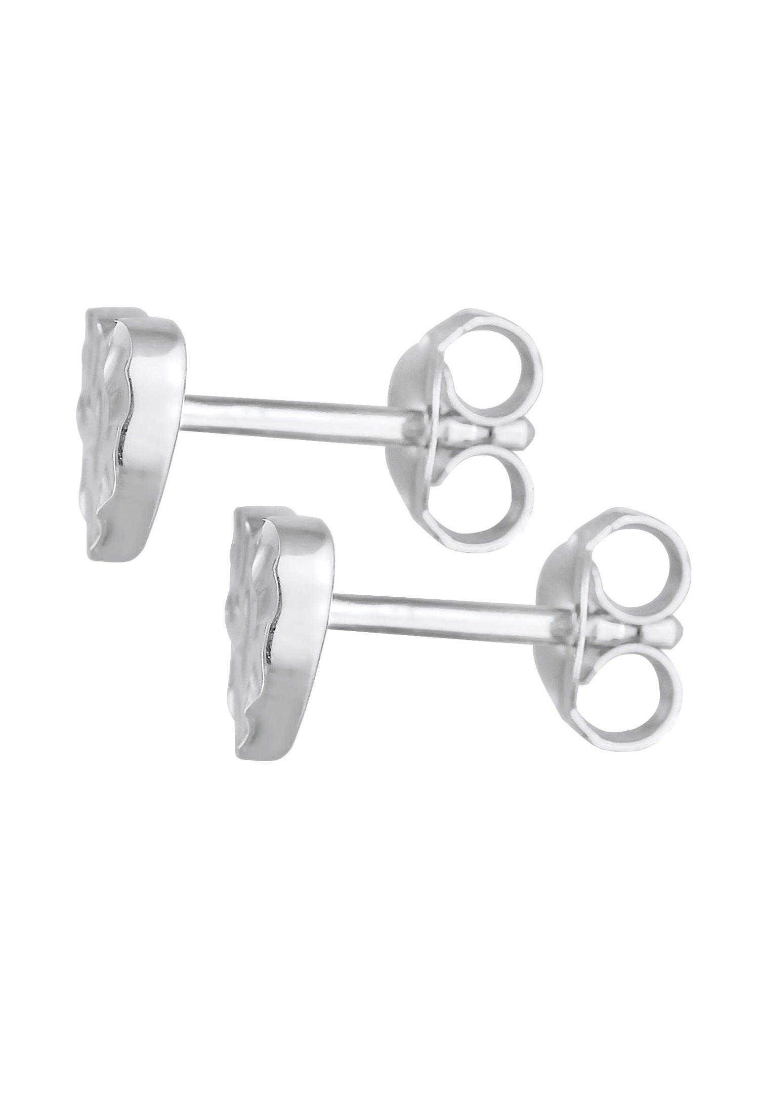 Elli Clous d'oreilles pour femmes Cœur martelé organique en argent sterling 925
