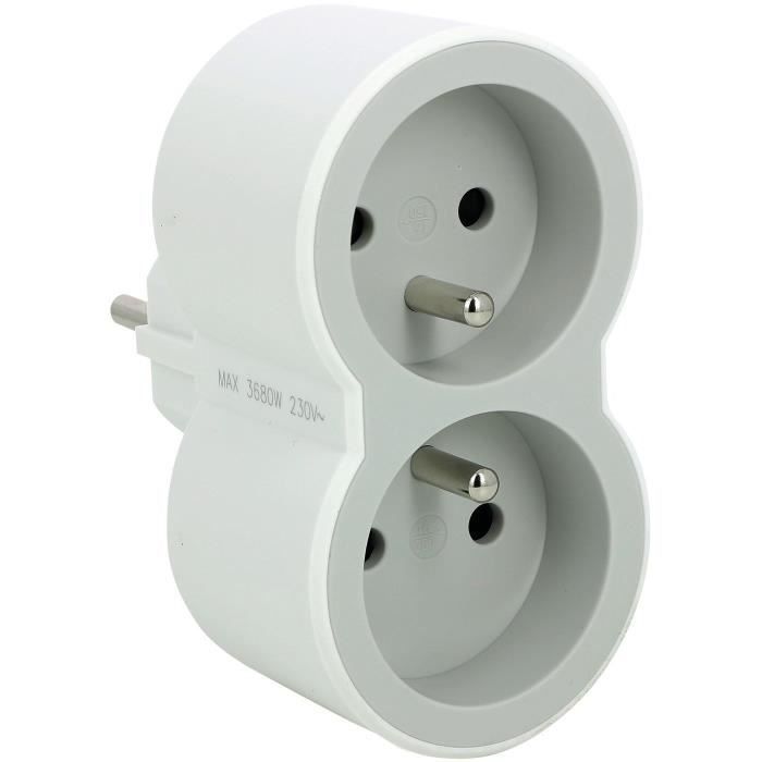 Tomadas frontais padrão LEGRAND Biplite FB 2x2P+T - Branco e cinza