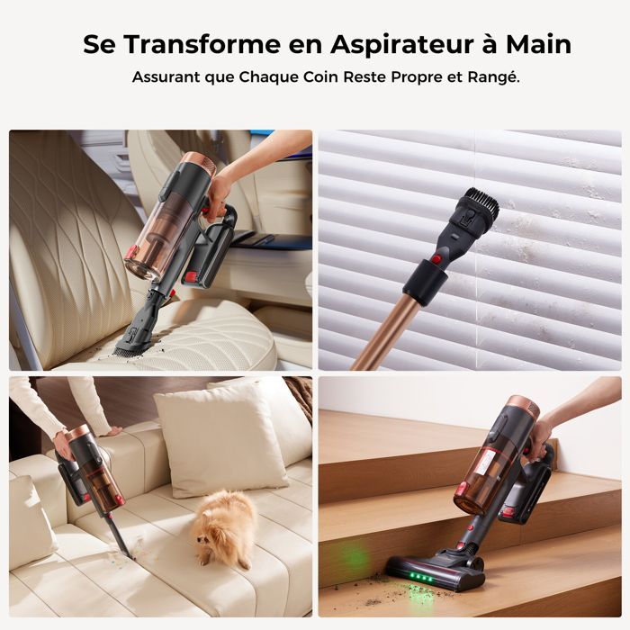 Aspiradora de mano inalámbrica Proscenic P11 - Ultra-Succión 55 kPa - Cepillo antienredos - Giro flexible de 180° - Diseño independiente