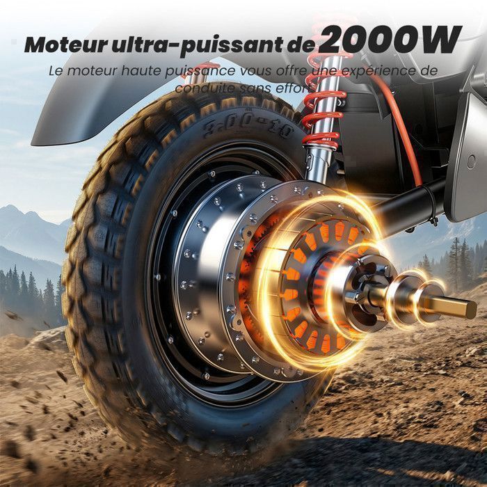 Vélo électrique SD-V9-15''-2000W-4 vitesses-Autonomie 90KM-150 KG-Boîte de rangement (avant)-Tout Terrain