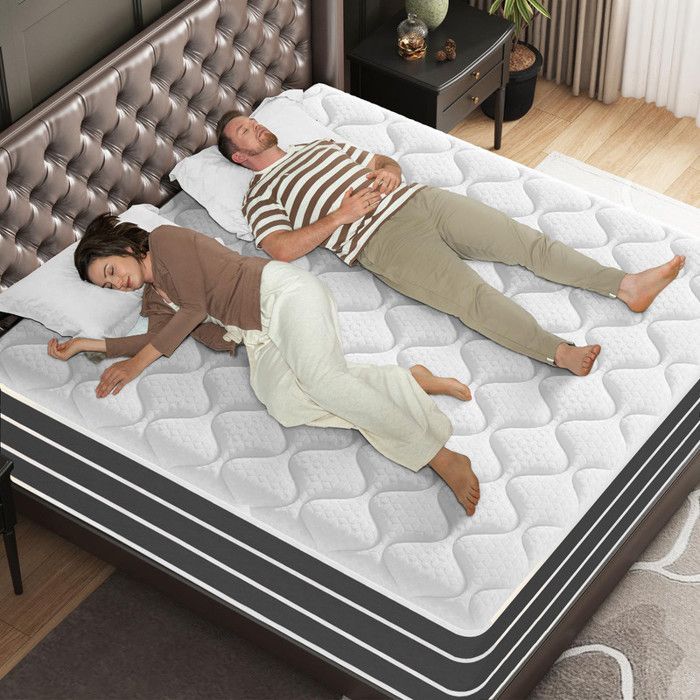 Colchón - YIDATONG - RIV018 - 140x190 cm - 30 cm de grosor - 10 zonas de espuma viscoelástica y muelles ensacados