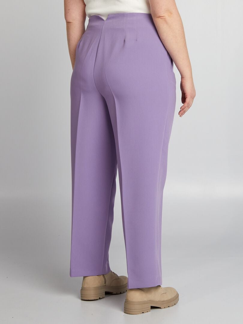 Rechte broek met hoge taille - PAARS
