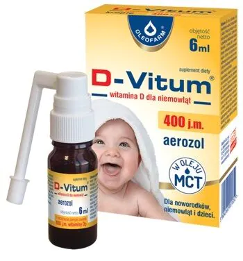 D-Vitum 400 j.m., Witamina D dla niemowląt, Aerozol