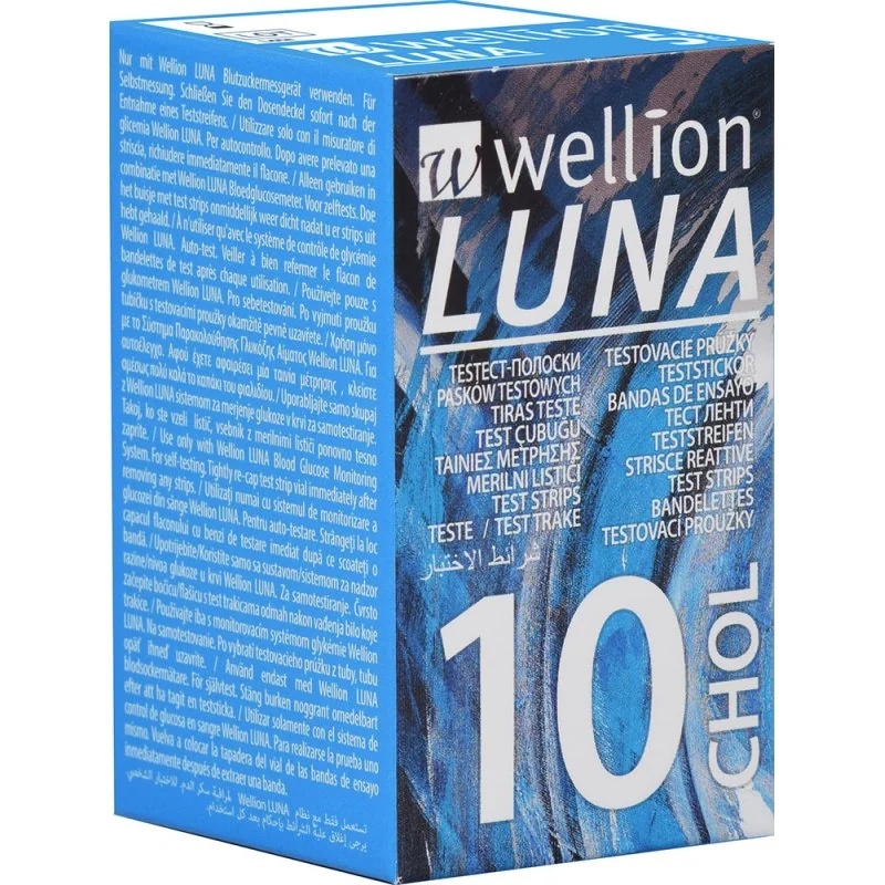 Bandelettes de test de cholestérol WELLION Luna (10 unités)