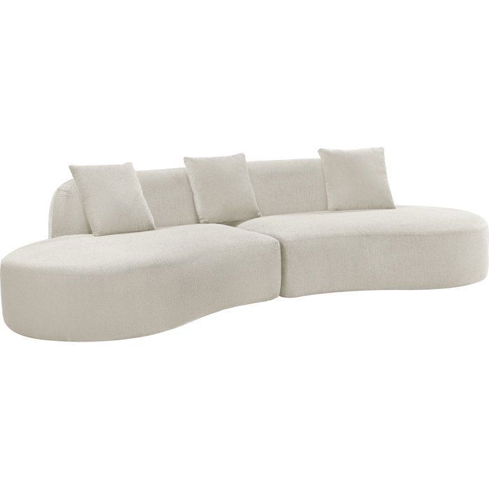 Sofá modular comprimido - 4 plazas - HARRY - Tela color crema beige - 313 x 134 x 75 cm