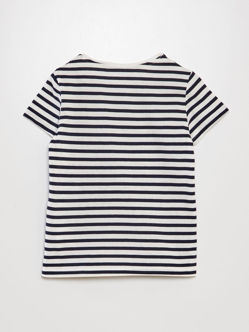 T-shirt met zeemansprint - BLAUW