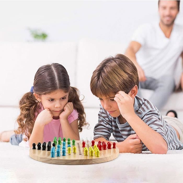 Juego de mesa ZGEER - Familiar 2 en 1 - Damas chinas y Gobang - 60 piezas - De 2 a 6 jugadores