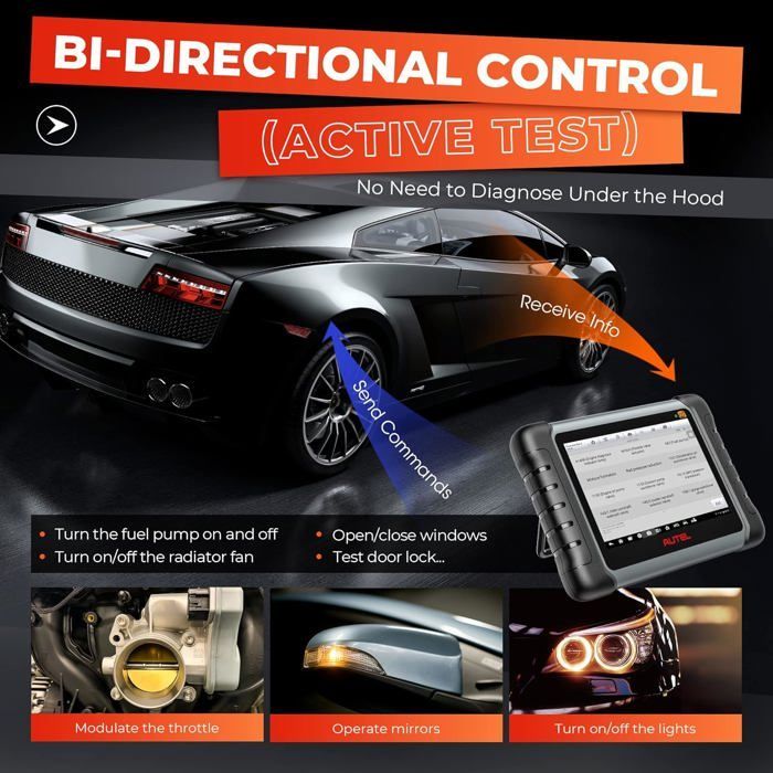 Outil de diagnostic - Autel - MaxiCOM MK808S-TS - Bluetooth - 28+ services - TPMS intégré