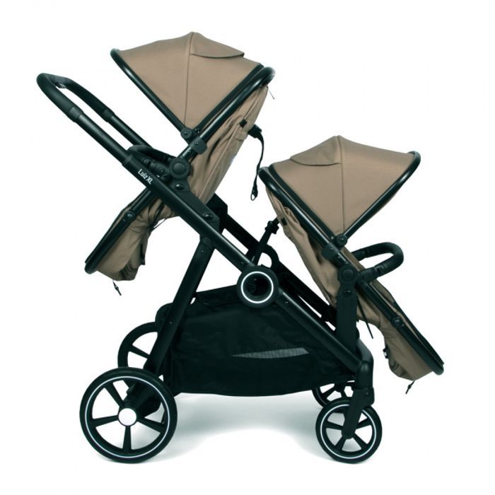 Baninni Luiz XL Double Stroller Taupe – Innovative Solution with Extra Spacious Convertible Seats from Birth to 22 kg