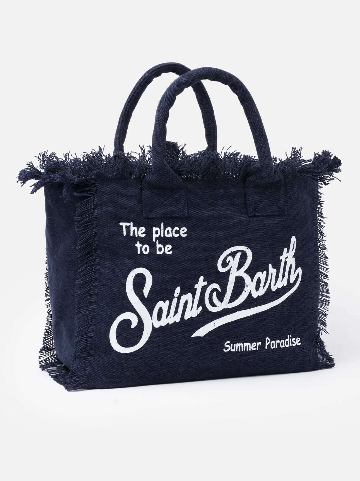 Marineblaue Kosmetiktasche – Strapazierfähige Baumwolle für Strand, Reisen und Alltag | MC2 Saint Barth