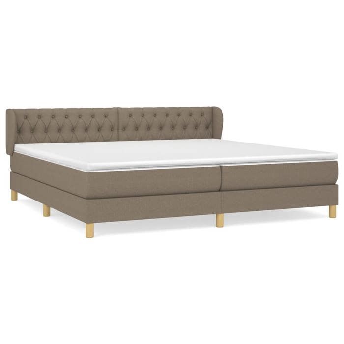 Maison Exclusive - Base letto a doghe con materasso color tortora 200x200 cm in tessuto