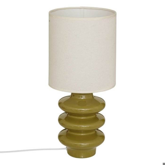 Lámpara de mesa Vinus con forma de seta, verde caqui, 41,5 cm de alto - Atmosphera Interior Designer