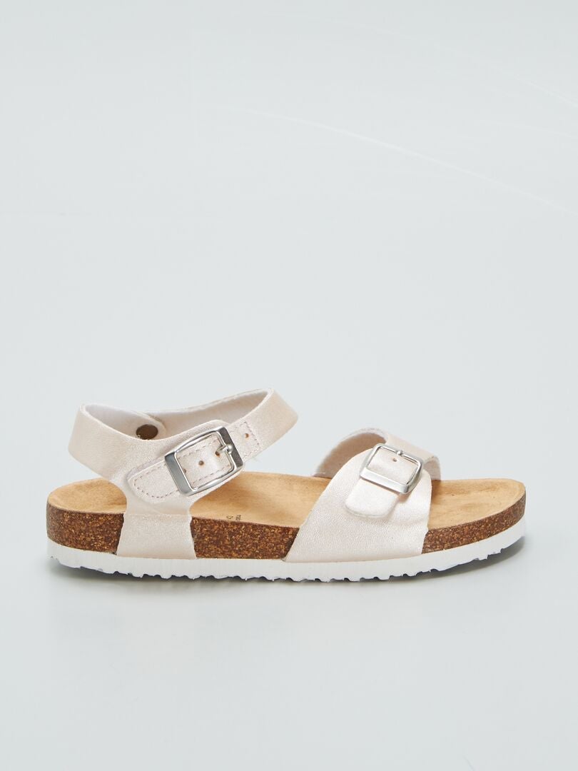 Sandalen met pailletten en klittenbandsluiting - ROZE