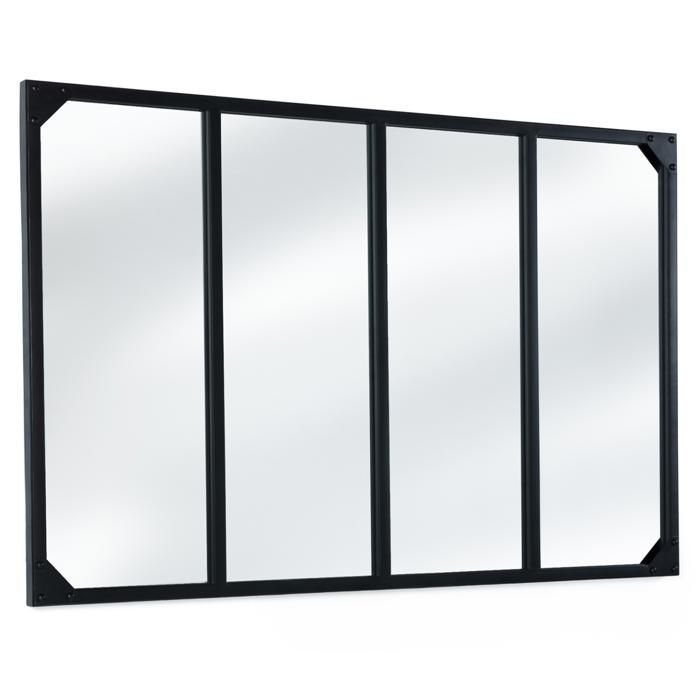 IDMARKET Industrial design 4-band glass-fronted mirror 110x70 cm