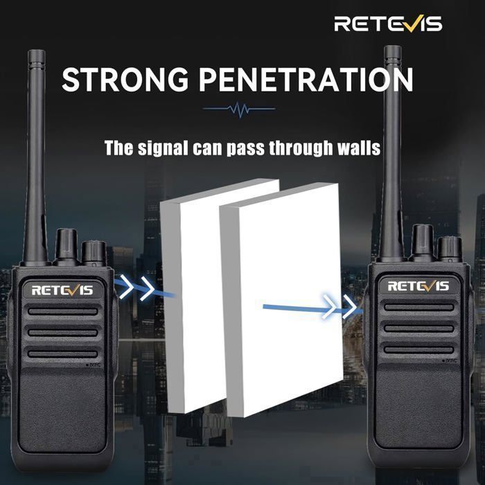 Walkie Talkie de largo alcance Retevis RT617, PMR446 profesional, VOX, 16 canales CTCSS/DCS, con auricular, para senderismo.