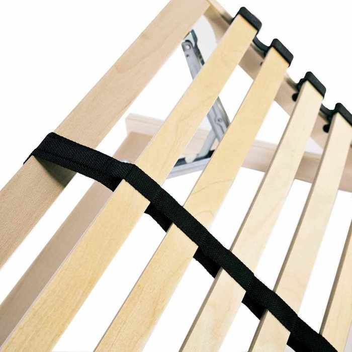 Base de cama moderna de láminas para adultos - Contemporánea - Negro y gris 120 x 190 cm Madera@FR(7337008)