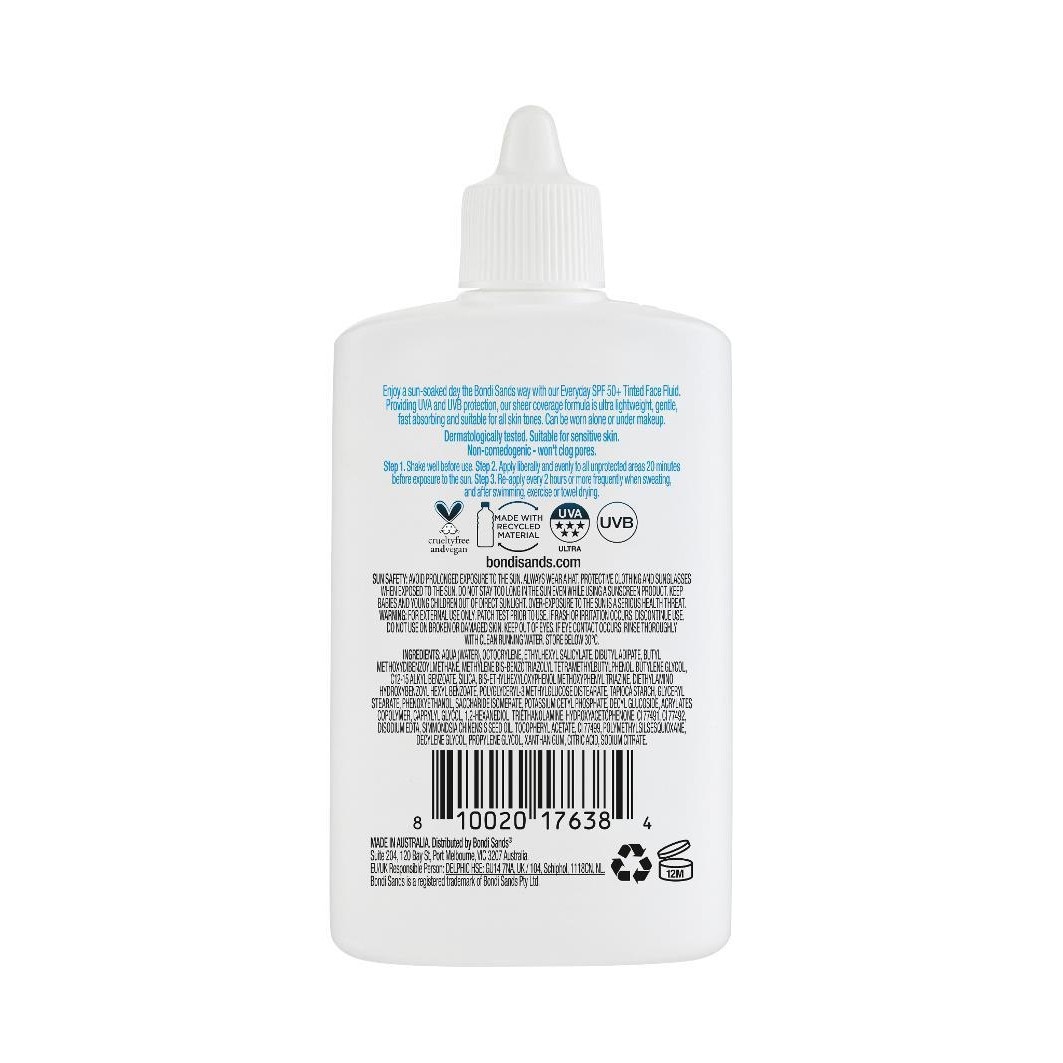 Bondi Sands Zonnebrandcrème Gezichtsvloeistof voor Dagelijks Gebruik 50+ - 50 ml