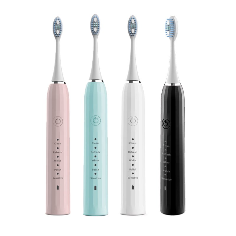 Electric Toothbrush Smart USB Fast Charging 5 Modes Waterproof Teeth Brush with 2 Replacement Head M1 M3