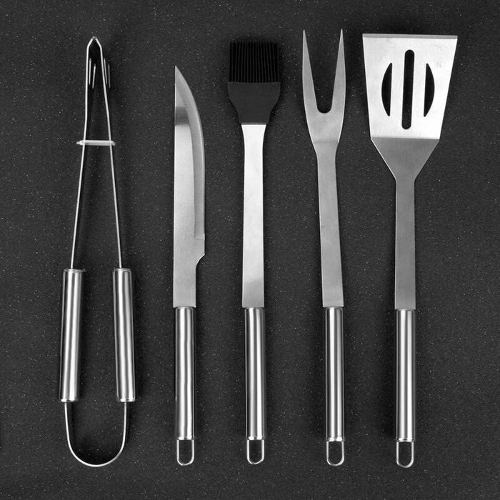 Juego de utensilios para barbacoa, estuche de aluminio, accesorio profesional para barbacoa, juego de cubiertos perfecto para barbacoa.