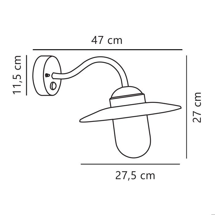 Applique da esterno - NORDLUX - Lussemburgo - collo d'oca - acciaio zincato - E27