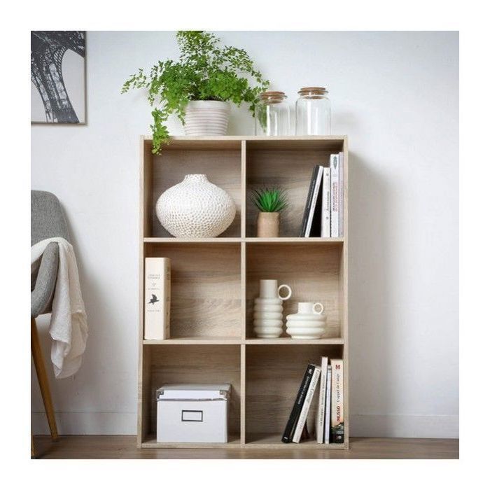 COMPO Meuble de rangement contemporain décor chêne - L 62 cm