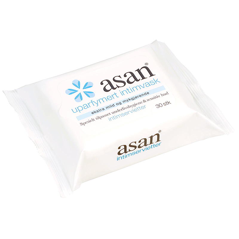 Asan Intimservietter 30 stk., parfymefrie, Asan