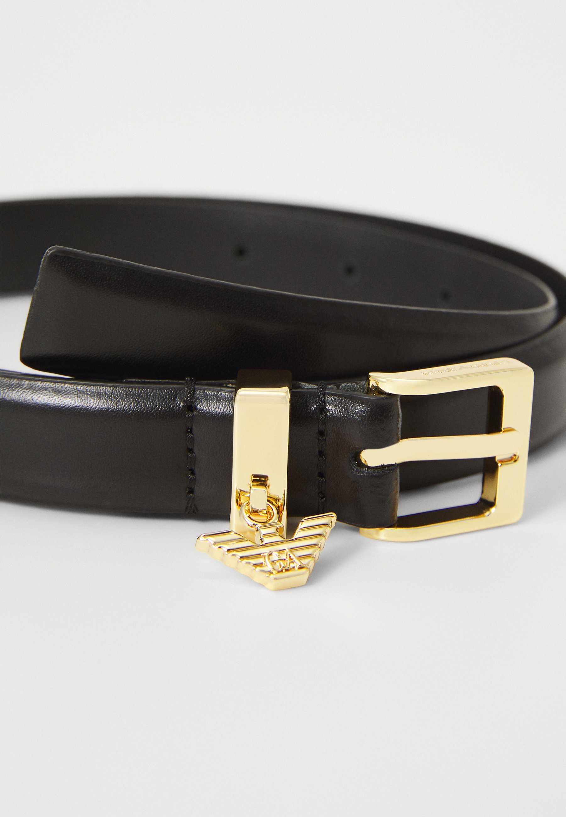 Emporio Armani TONGUE BELT - Pasek - black beauty