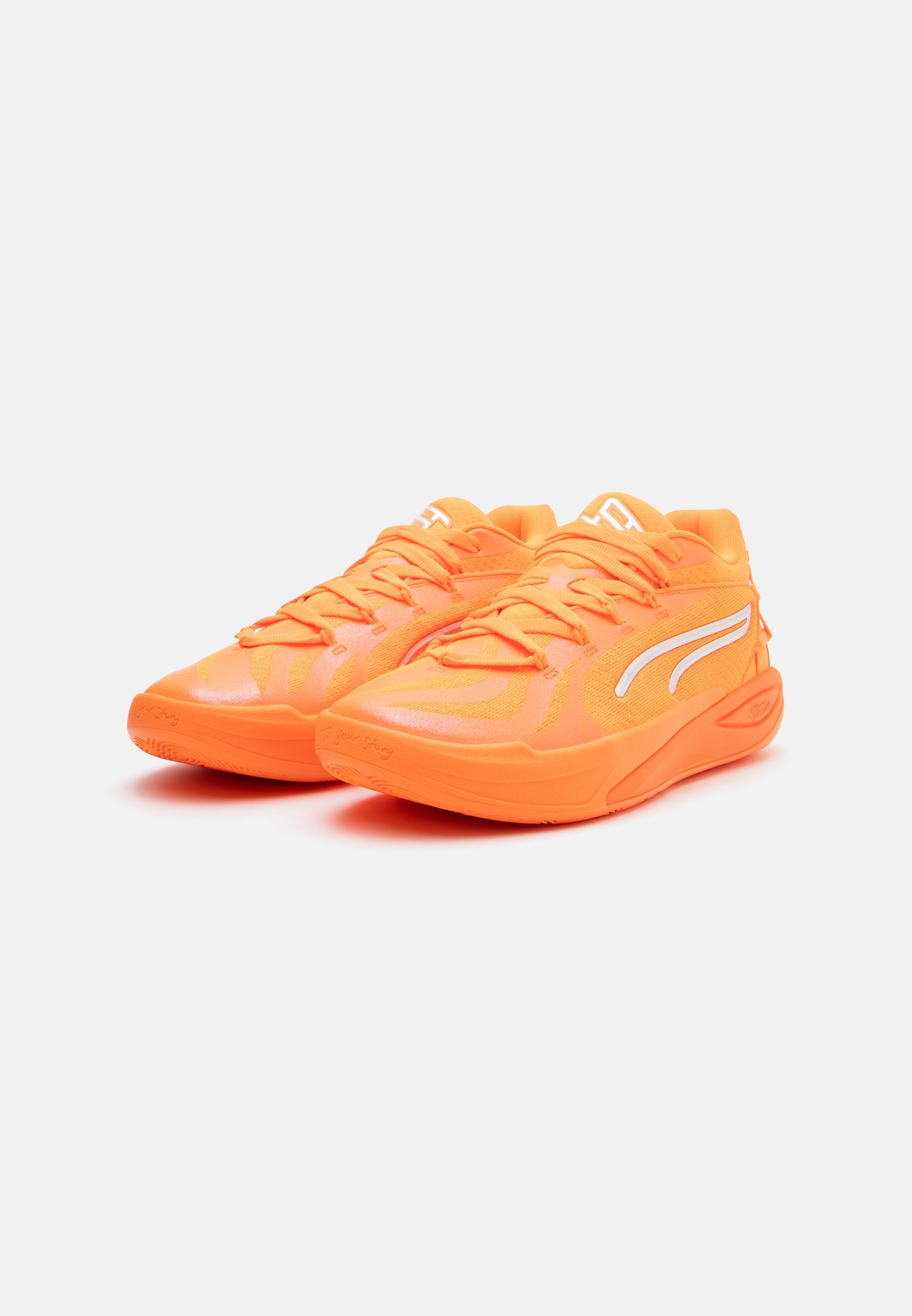 Puma STEWIE 4 FLAWLESS - Chaussures de basketball - Sun Stream/Orange fluo