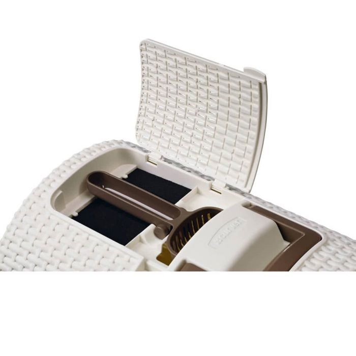 Arenero Curver para gatos, 51 x 38,5 x 39,5 cm, blanco.