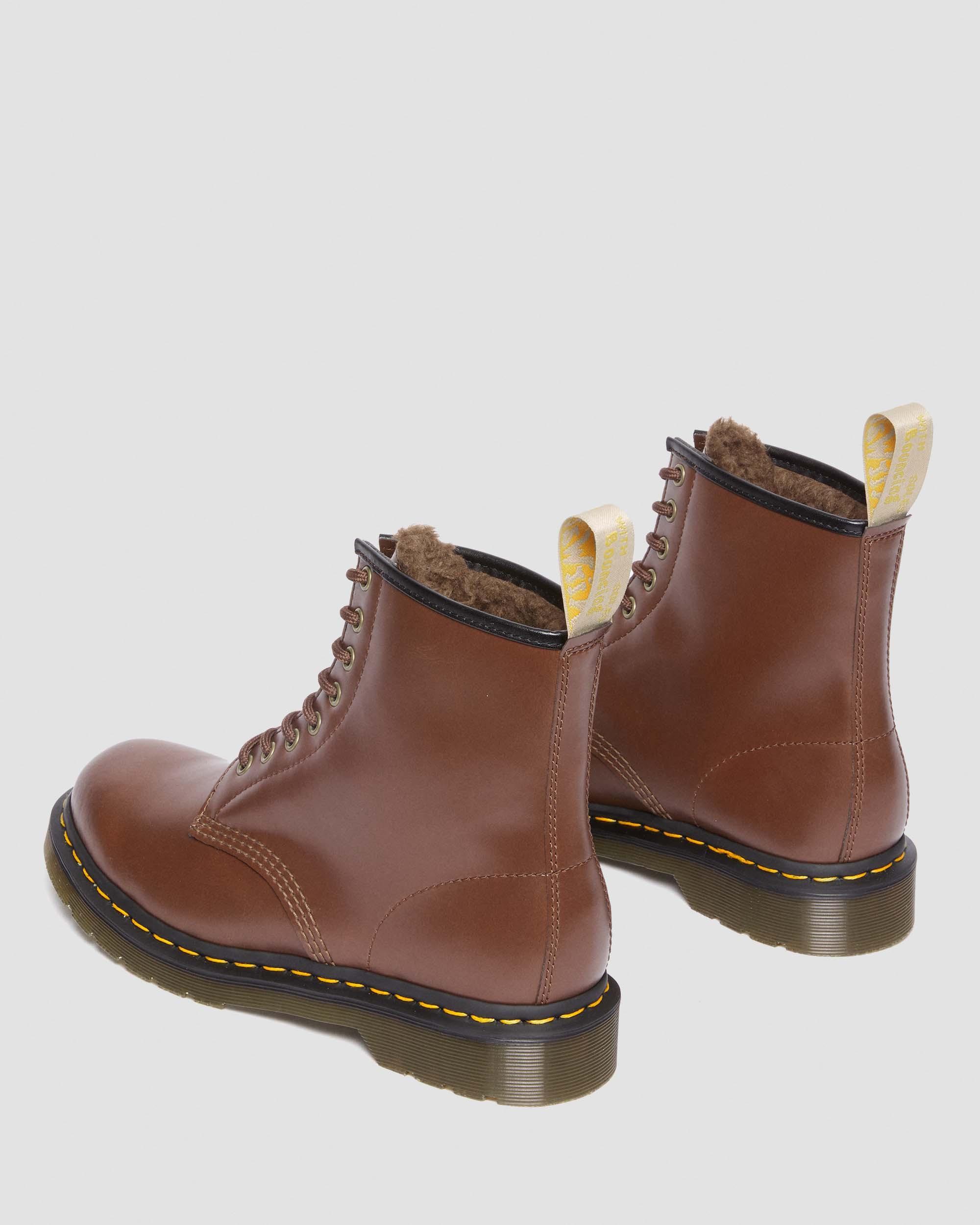 Vegan 1460 Faux Fur Lined Lace Up Boots