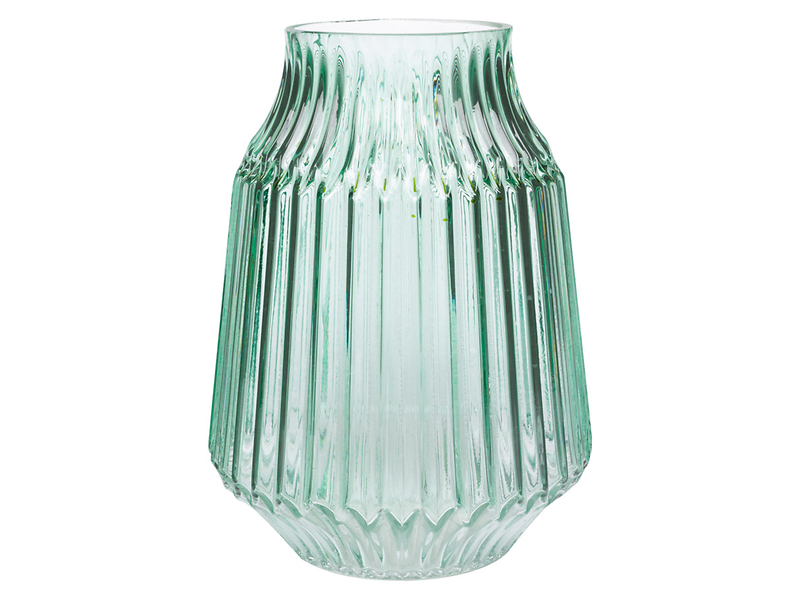 Wazon szklany Plisa 19,8 cm zielony
