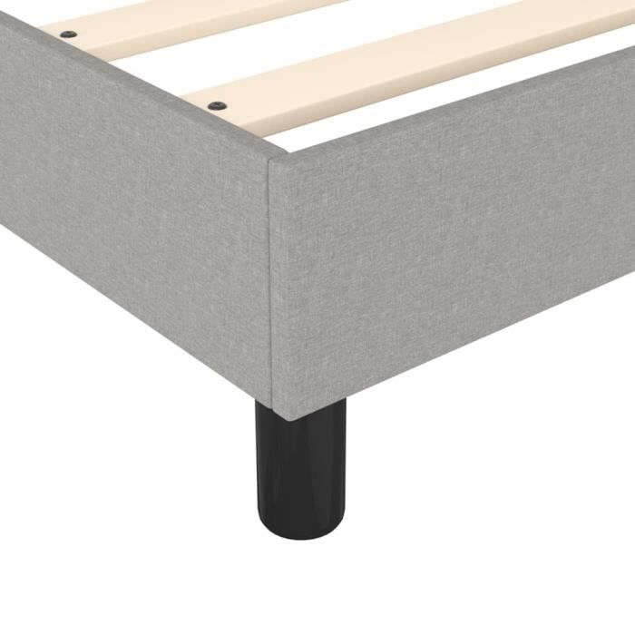 Sommier à ressorts - FYDUN - Gris clair - 180x200 cm - 2 places - Tissu polyester