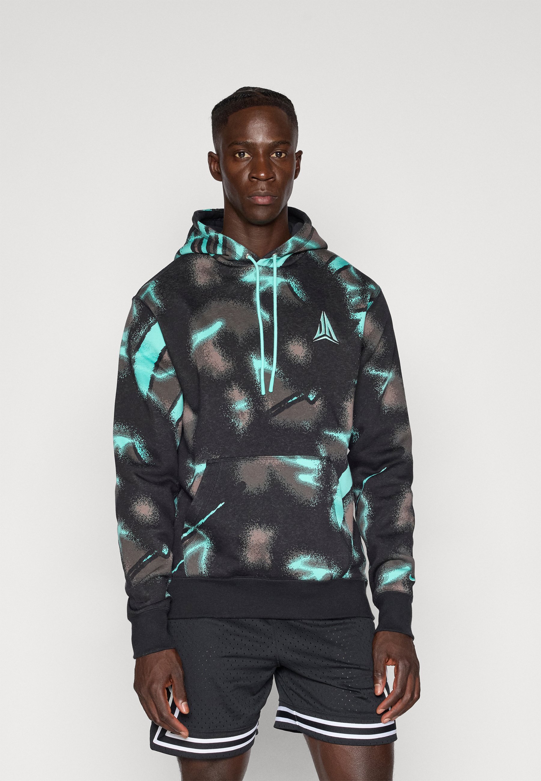 JA MORANT CLUB HOODIE - Mikina s kapucí - black/white