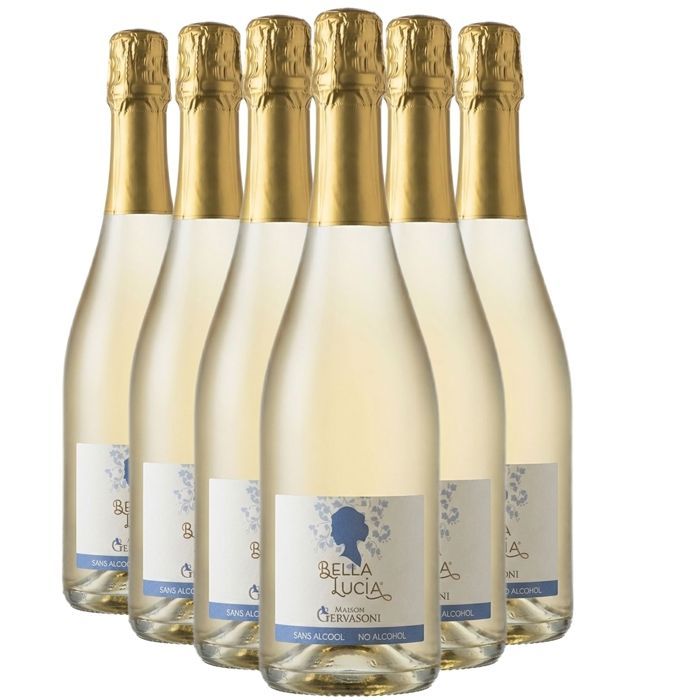 Maison Gervasoni Sans Alcool Bella Lucia Effervescent - Vin Blanc du Languedoc - Roussillon (6x75cl) Sans Alcool