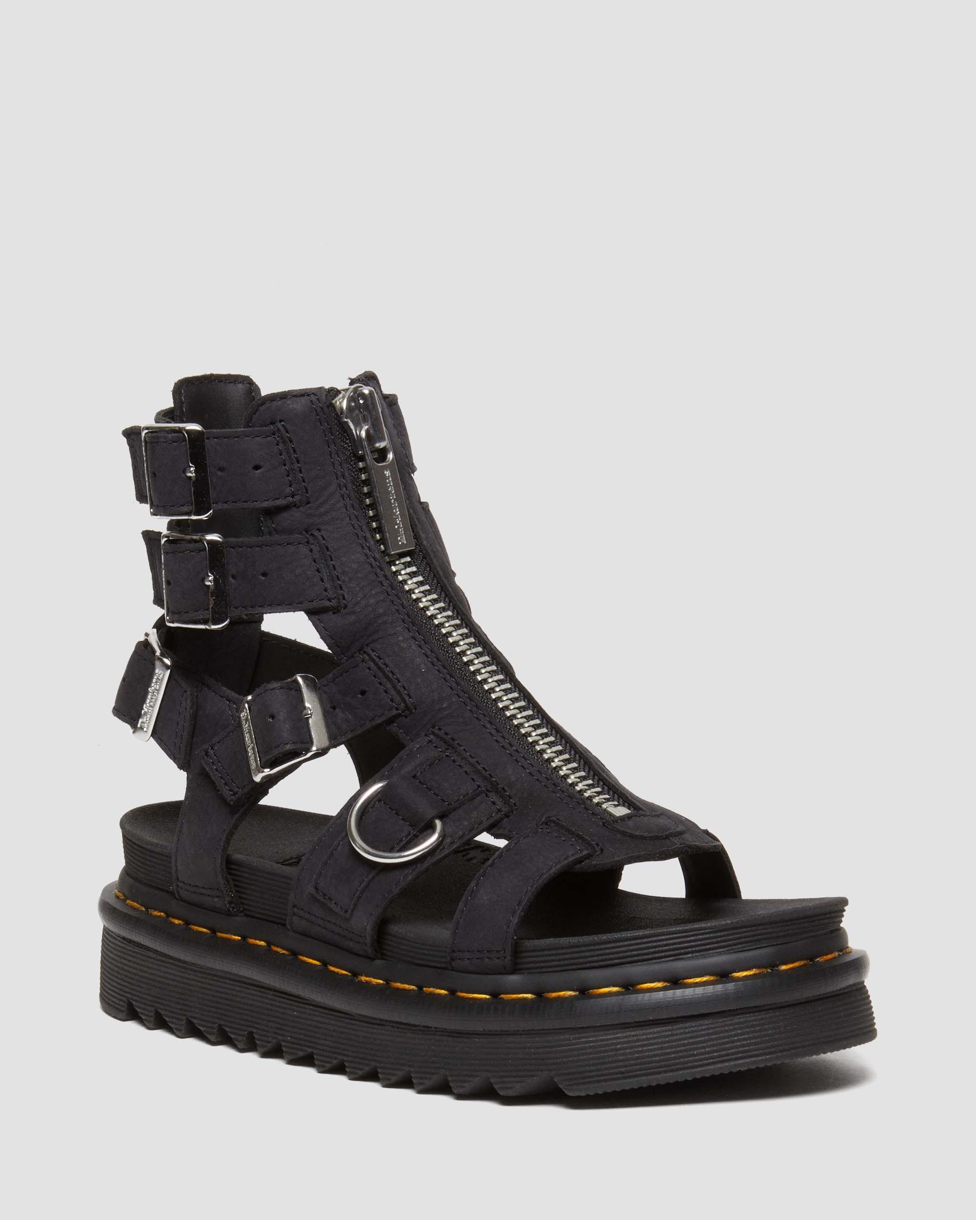 Olson Tumbled Nubuck Leder Gladiatorsandalen mit Reißverschluss