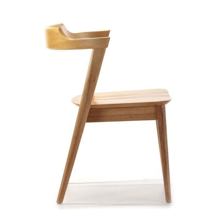 Pack de 2 sillas Venus, color roble, madera maciza, 58 cm x 57,5 cm x 76 cm