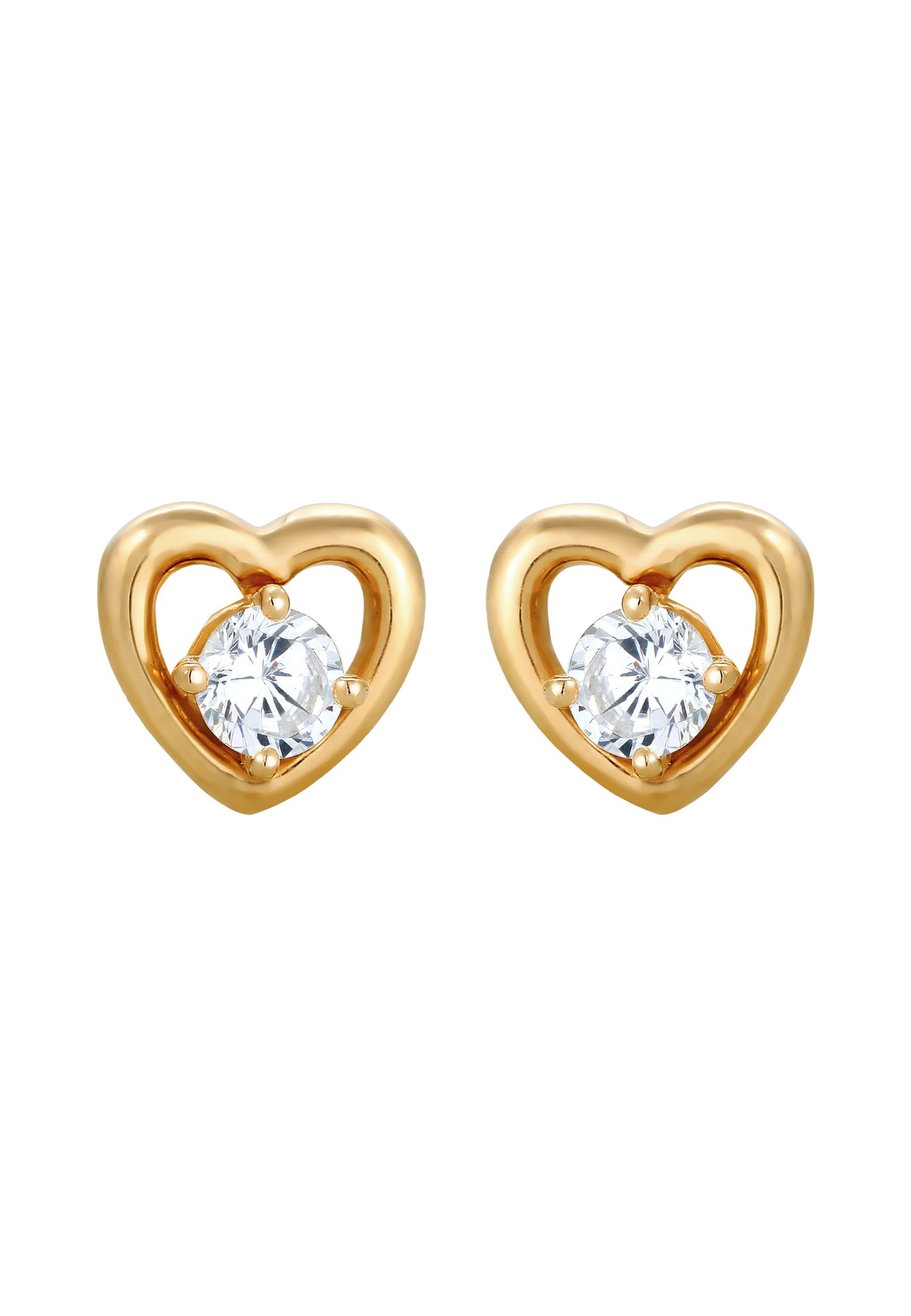 Elli Femme Classique à Motif de Coeur avec Cristal de Zircone en Argent Sterling 925
