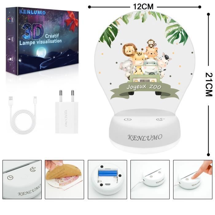 KENLUMO Animal Veilleuse bébé Cadeau Noël enfant Lumière blanche et chaude trois couleur Ajuster la luminosité orner Lampe de