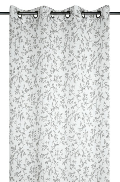 Firana CLARINE 140x260 boho kremowa z ptakiem