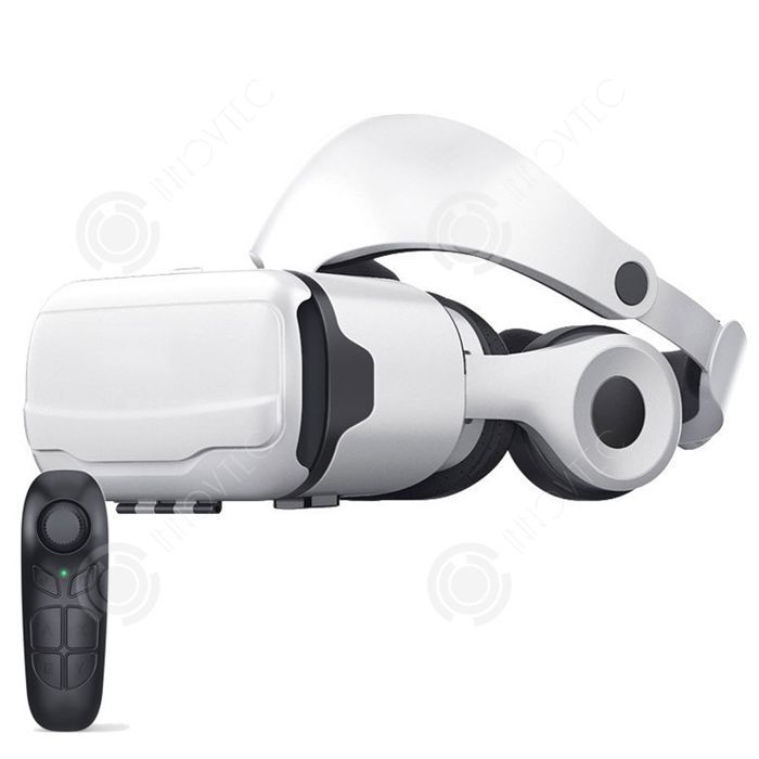 Casque vr 1080p double système de réglage 3D 360 degrés visite realite virtuelle avec commande de tête et télécommande de poignée