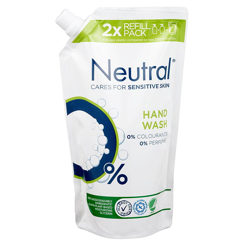 Nøytral håndsåpe 500 ml parfymefri refill Nøytral