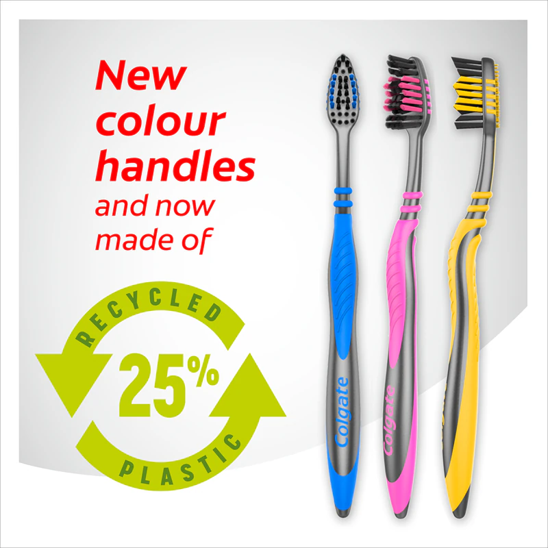 Escovas de dentes Colgate Zig Zag Charcoal tamanho médio
