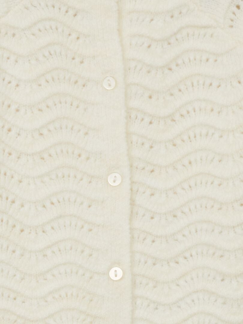 Gilet en maille à motifs - BLANC