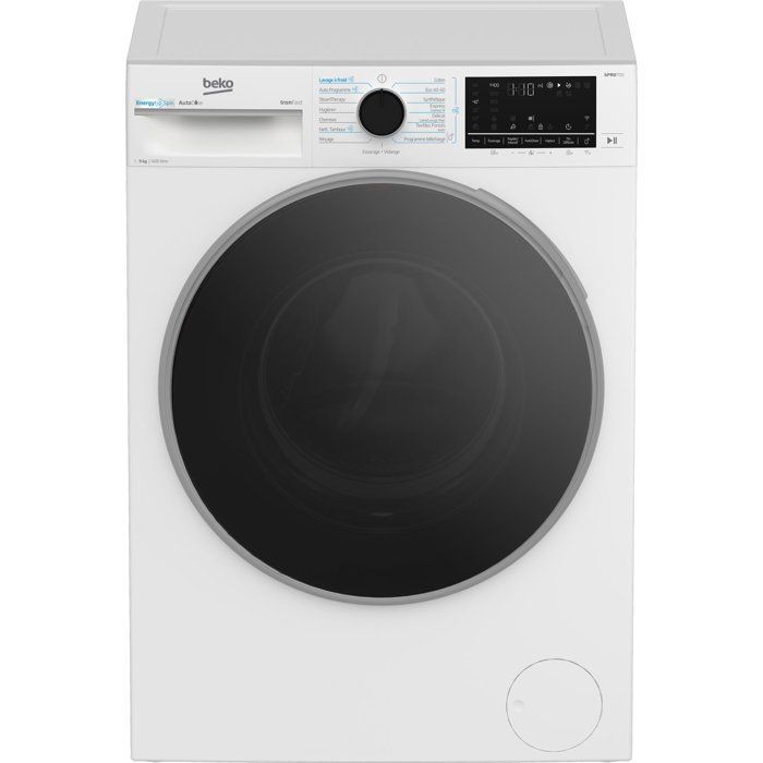 Lavatrice a carica frontale BEKO B7WFU39411WDOS serie bPro 700 - 9 kg - Induzione - Larghezza 60 cm - 1400 giri/min - Classe energetica A - Dosaggio automatico - Bianca